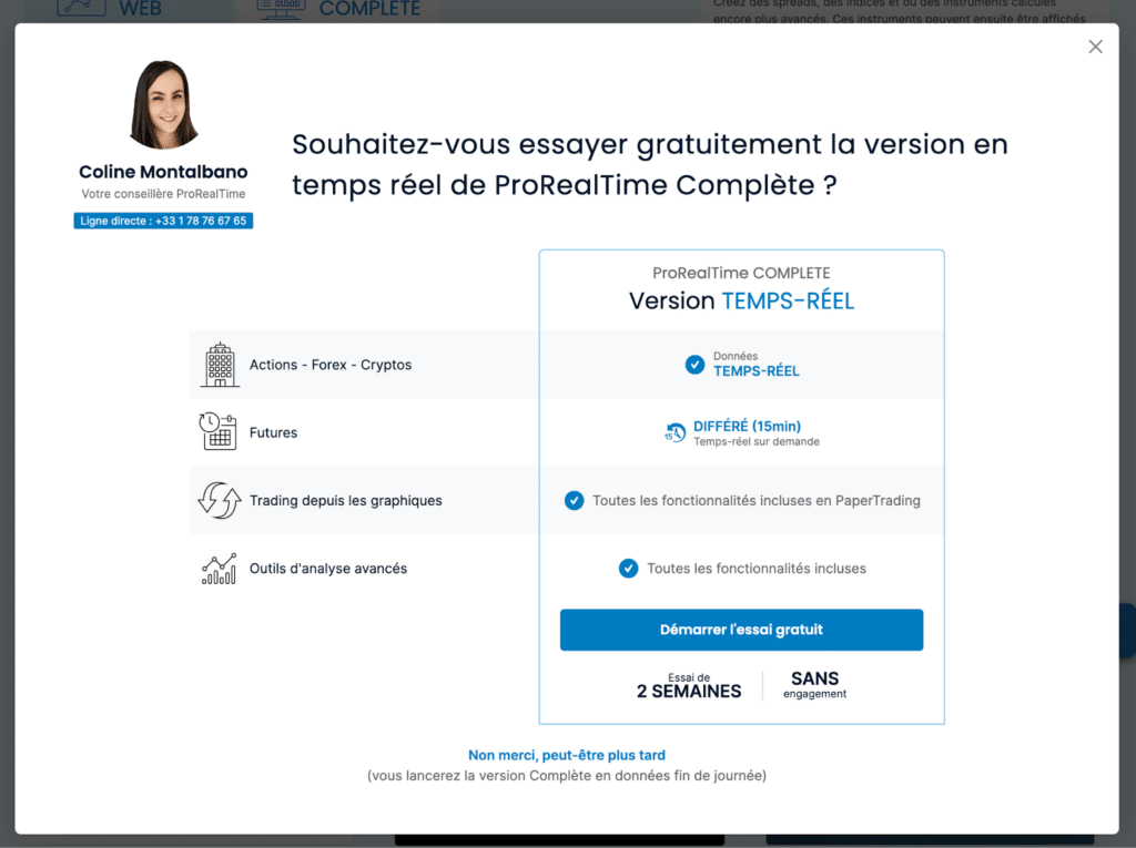 Installer la version logicielle de ProRealTime